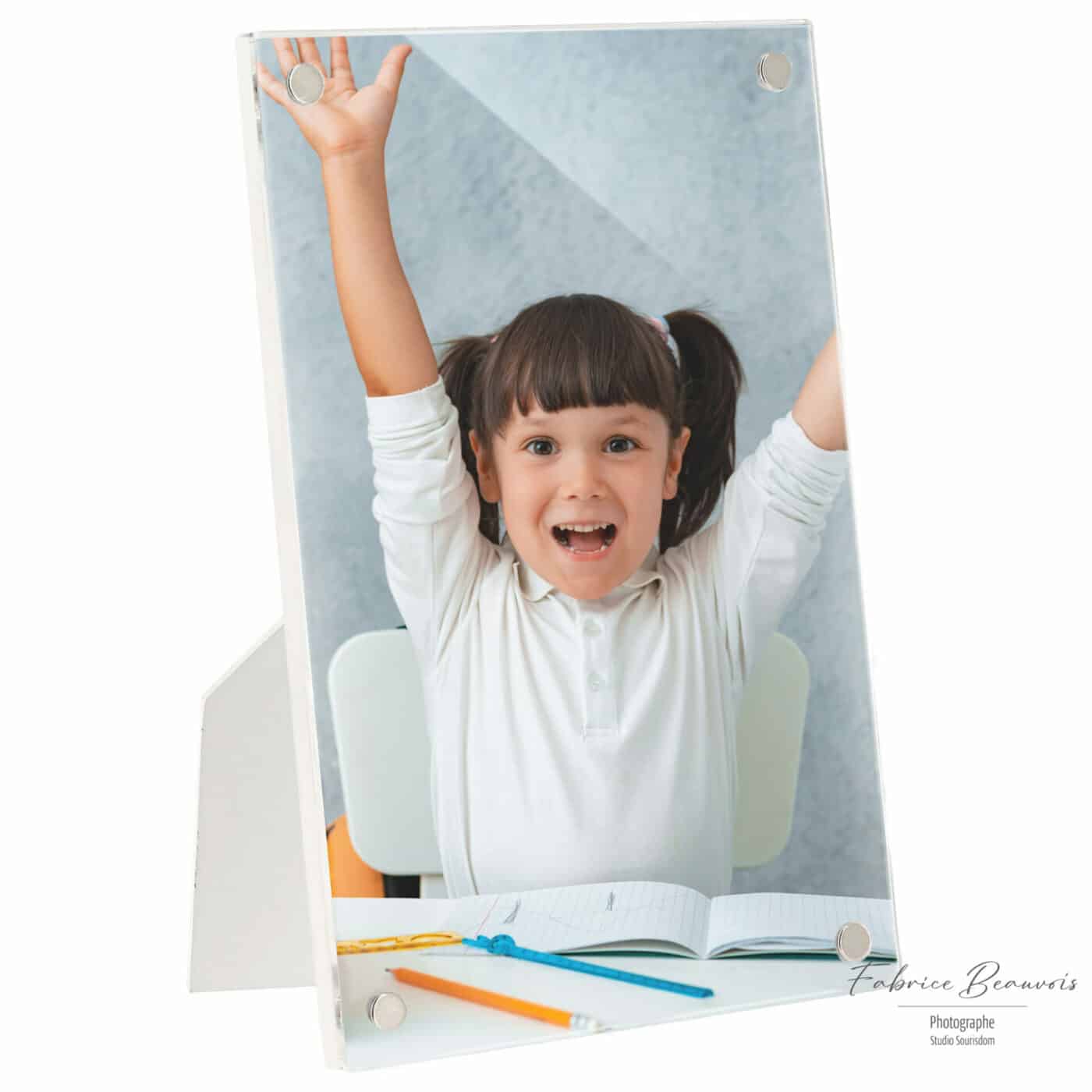 Cadre magnétique avec photographie scolaire format 13x18
