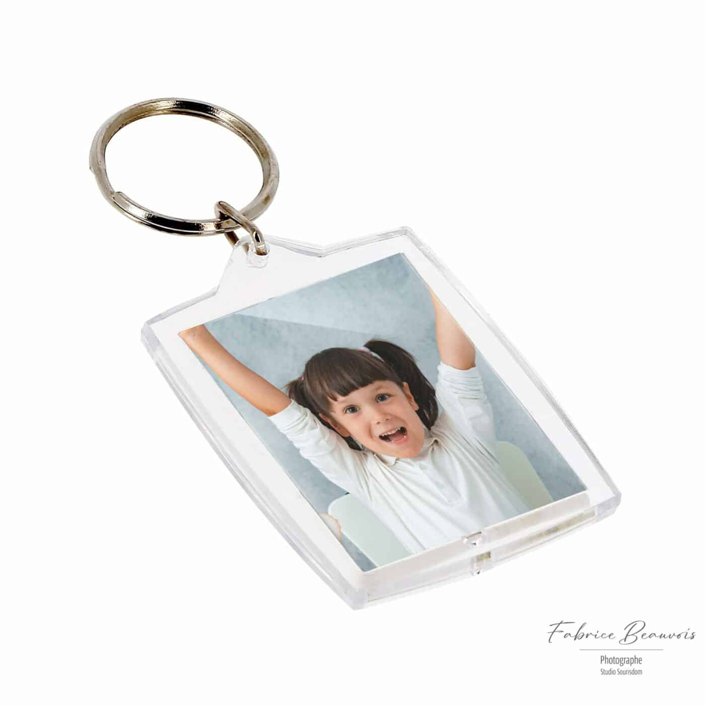 Porte-clef photo recto/verso avec photographie